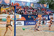 Deutsch: Beachhandball Europameisterschaften 2019 (Beach handball Euro); Tag 6: 7. Juli 2019 – Spiel um Platz Drei, Frauen, Kroatien-Niederlande 0:2 (14:23, 20:22) English: Beach handball Euro; Day 6: 7 July 2019 – Women's Bronze Medal Match – Croatia-Netherlands 0:2 (14:23, 20:22)