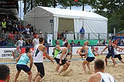 Deutsch: Beachhandball Europameisterschaften 2019 (Beach handball Euro); Tag 6: 7. Juli 2019 – Männerfinale, Dänemark-Norwegen 2:0 (25:18, 19:16) English: Beach handball Euro; Day 6: 7 July 2019 – Men's Final – Denmark-Norway 2:0 (25:18, 19:16)