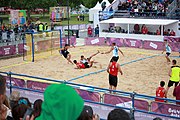 Deutsch: Beachhandball bei den Olympischen Jugendspielen 2018; Tag 5, 10. November 2018; Jungen, Hauptrunde - Thailand-Argentinien 2:1 English: Beach handball at the 2018 Summer Youth Olympics at 11 October 2018 – Boys Main Round – Thailand-Argentina 2:1