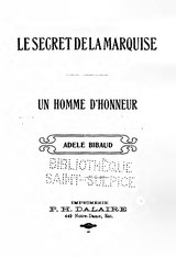 Bibaud - Le secret de la marquise, Un homme d'honneur, 1906.djvu