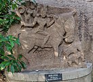 Pictured clicked in Birla Science Museum, Hyderabad. The stone sculptures are kept outside, open air within the Birla museum complex.Title: Hero stoneEra: 18th centuryProvenance: Ellala: Kurnool district