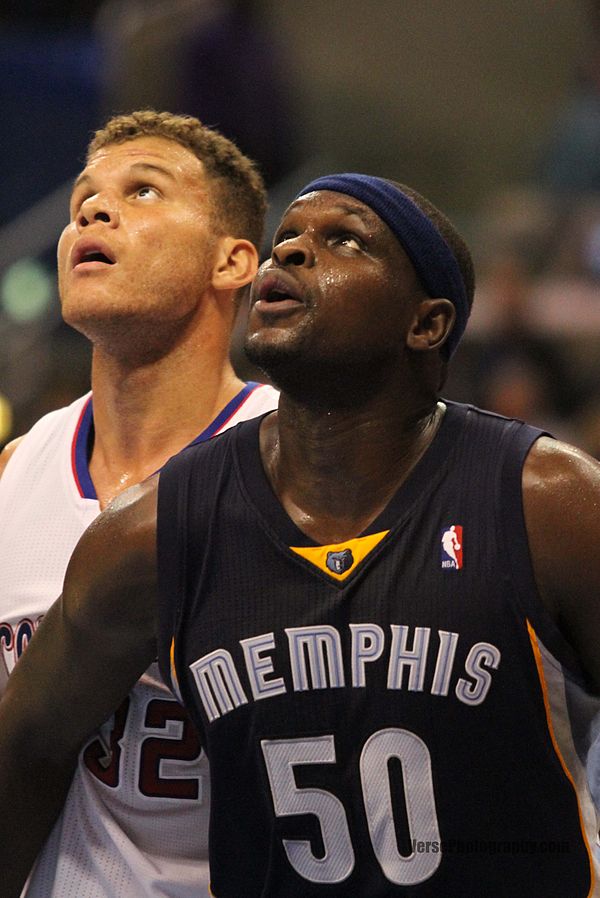 Griffin (left) and Zach Randolph of the Memphis Grizzlies in a 2013 game