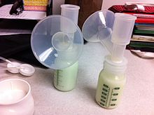 Pumped breast milk in bottles Bottles of Pumped Breast Milk.jpg