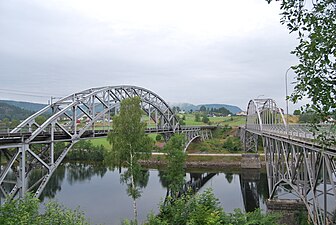 Broarna över kanalen i Lunde.