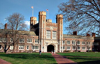 Brookings Hall (1902–1904), Washington University in St. Louis, Cope and Stewardson, architects. This served as the Administration Building at the 1904 World's Fair.