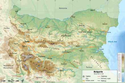 Topography of Bulgaria