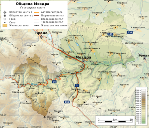 Bulgaria Mezdra Municipality geographic map bg.svg
