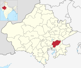 Positionskarte des Distrikts Bundi