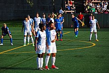 Spencer (23) durante uma partida para o Orlando Pride, maio de 2017.