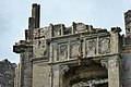 Carving on the apartments in the Gatehouse Range of Raglan Castle in Raglan, Monmouthshire.