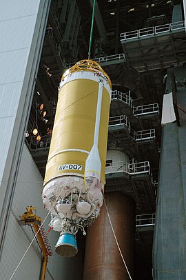 Centaur upper stage being lifted.jpg