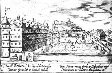 Chr Neyffer L Ditzinger Collegium Illustre Radierung 1606 (RHWi127)