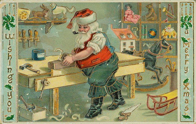 640px-Christmas_postcard_with_shirt-sleeved_Santa_Claus_in_workshop_making_toys,_with_"Wishing_You_a_Merry_Xmas".jpg (640×406)