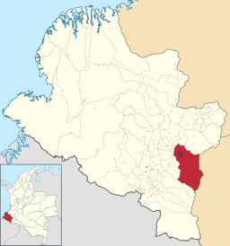 Kommunens läge i departementet Nariño. Kommunen är rödmarkerad medan staden är markerad i grått.