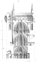 Vue en coupe du donjon, rotogravure par Viollet-le-Duc.