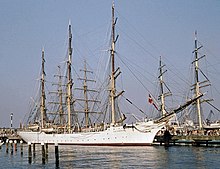 Dar Pomorza was a sail training ship of the University Dar Pomorza IMO 5086451 S Kiel 04-09-1972 (1).jpg