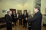 Thumbnail for File:Donald Rumsfeld with Alexander Downer and Michael Harbison and Councilors DF-SD-07-24063.jpg