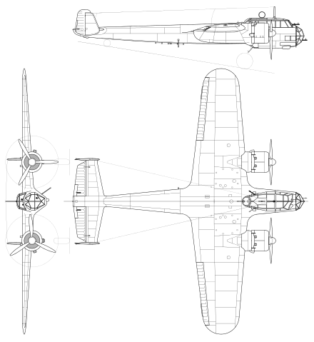 3-view drawing of Do-17Z-2