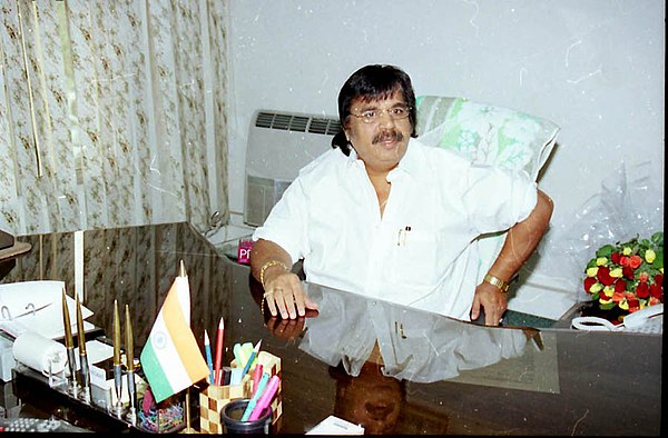 Dasari Narayana Rao in his office as a Central Minister in New Delhi on 24 May 2004