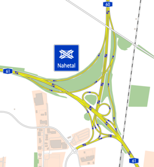 Übersichtskarte Autobahndreieck Nahetal