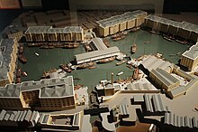 Early model of St Katharine Docks Early Model of St Katherine Dock, Dockland Museum.jpg