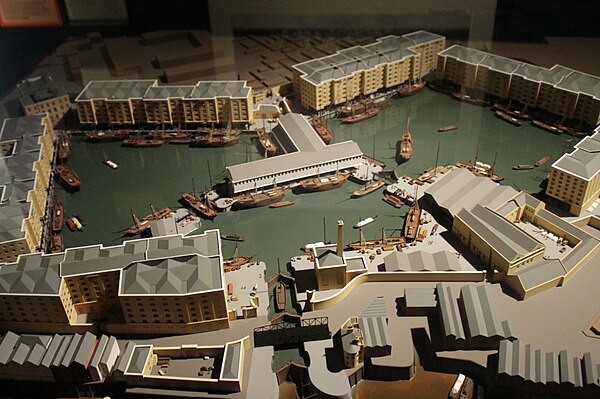 Early model of St Katharine Docks