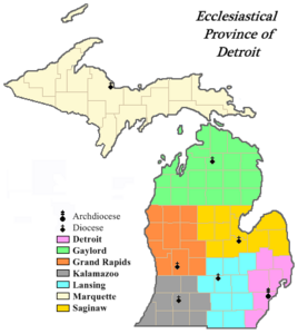 Carte de la province ecclésiastique {{{province ecclésiastique}}}