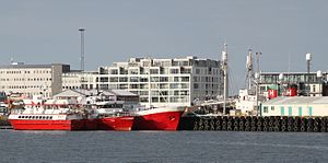M/S Eldey i Reykjavik 2016, syns i mitten mellan båtarna Hafsulan och Fífill bakom