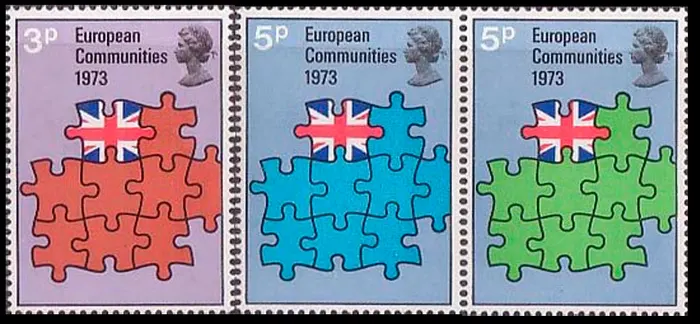  UK stamps commemorating UK accession to EU, 1973