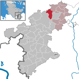 Läget för kommunen Feldhorst i Kreis Stormarn