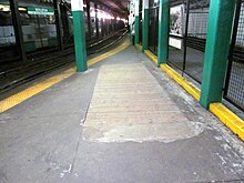 The former entrance to the sub-passage, which was closed around 1968 Former entrance to sub-passage at Boylston station, February 2012.jpg