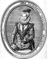 Porträt der Françoise van Egmond 1580. Stich. 18 × 14,1 cm. Verschiedene Sammlungen.