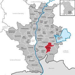 Läget för Frasdorf i Landkreis Rosenheim