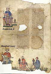 Frederick II of Hohenstaufen and son Manfred Frederick II Art Hunting Vat Heid-1.jpg