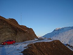 View of the entrance of the Furka Pass