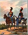 Offizier und Trompeter der Garde du Corps des Königreichs Hannover 1835