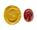 Gem av rödbrun karneol, romersk - Hallwylska museet - 110380.tif