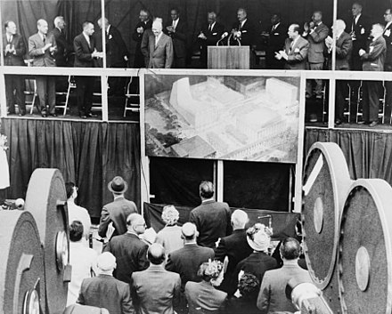 President Dwight D. Eisenhower at the launching of Lincoln Center campus, 1959