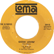 Good Lovin' by the Olympics (US vinyl, orange label).png