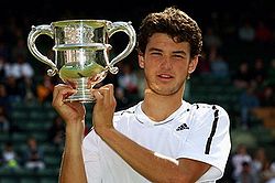 Grigor Dimitrov voitti Wimbledonin poikien kaksinpelin 2008.