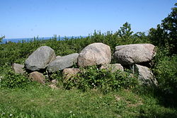 Das Großsteingrab Nipmerow 5; Blick von Süden