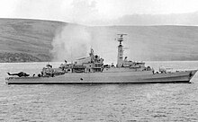 HMS Antelope smoking after being hit, 23 May HMS Antelope 1982.jpg