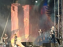 Hammerfall performing at Sweden Rock Festival 2019 Hammerfall Sweden Rock 2019.jpg