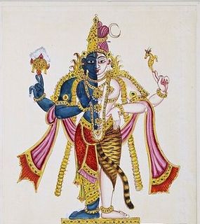 Harihara fusion Hindu deity of Vishnu (Hari) and Shiva (Hara)