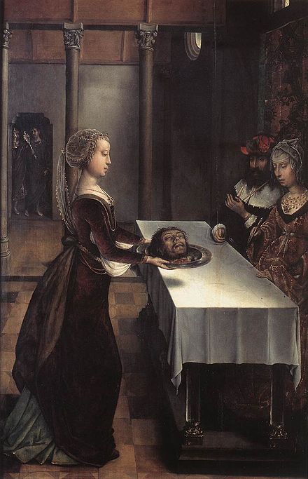 Salome delivers the head of John the Baptist, Juan de Flandes, 1496