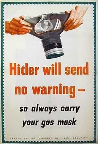 Ministry of Home Security poster used during the 'Phoney War'. Hitlerwarn.jpg