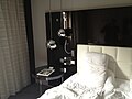 Thumbnail for File:Hotel room in Paris, France, with metal-sphere-lamp with reflections of photographer, 2013.jpg