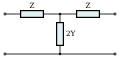 Image filter T section. This is an unbalanced section, the analogue of the balanced H section