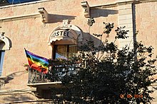 Image of Gay Pride flag in Jerusalem Image of Gay Pride flag in Jerusalem.jpg