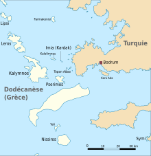 Carte des îles entourant Kalymnos.